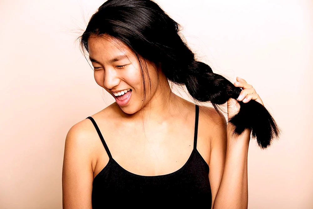 Asiatischer Haartyp von hinten