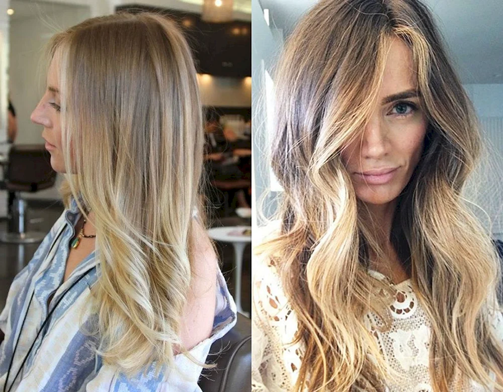 Pearl blonde balayage.