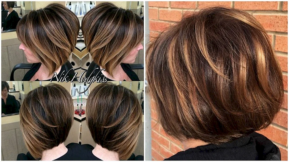 Balayage auf Bare Bare Haarschnitt auf dunklem Haar