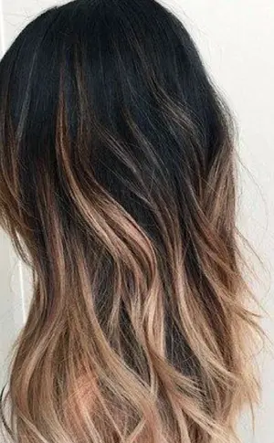 Balayage auf dunklem Haar 2018