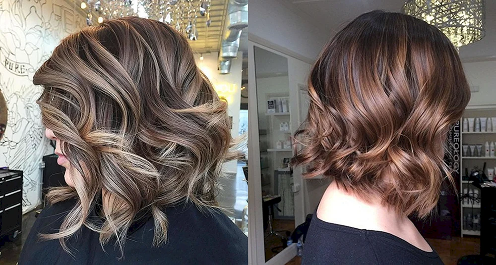 Balayage für dunkles Haar bob