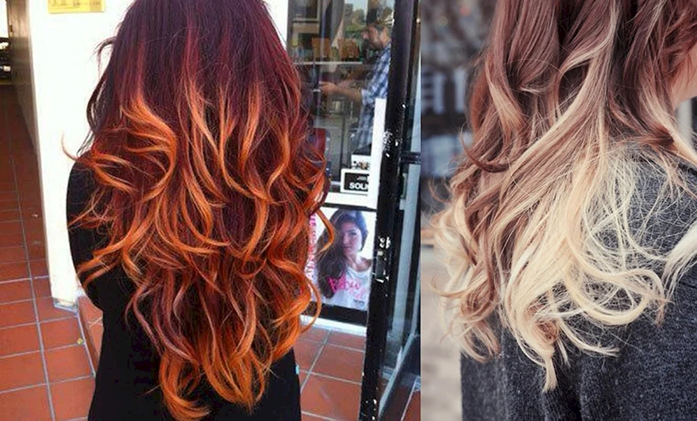 Balayage rot auf dunkel