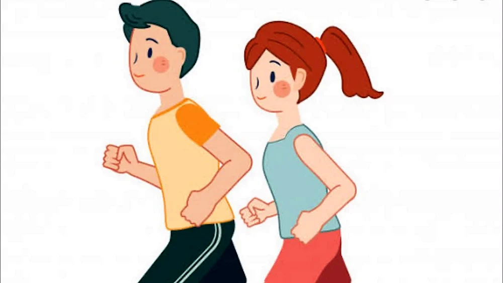 Joggen mit einem Schlag.