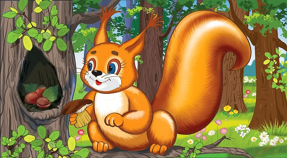 Eichhörnchen in Höhle für Kinder