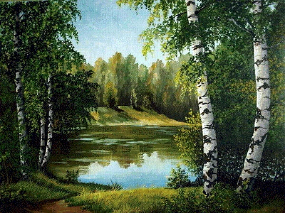 Birkenhain Malerei von Elena Samarskaya