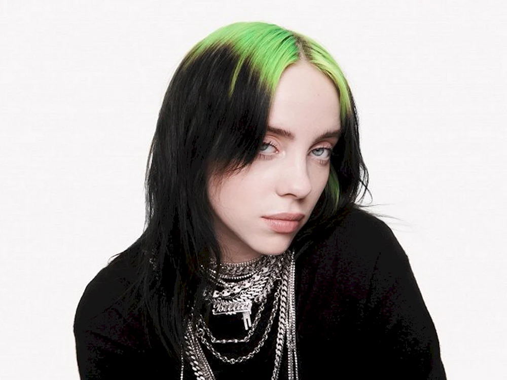 Billie Eilish mit grünen Haaren