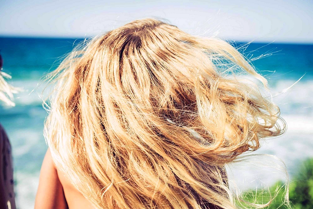 Blond mit braunem Haar von hinten
