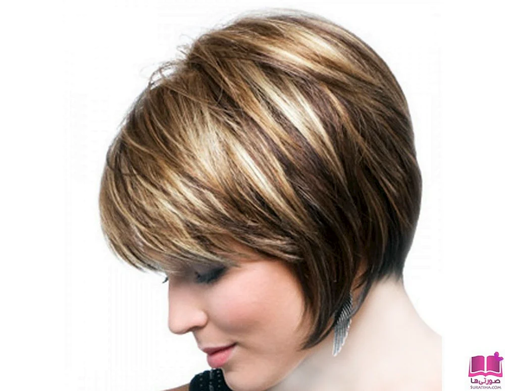 Balayage auf Kare Haarschnitt auf dunklem Haar