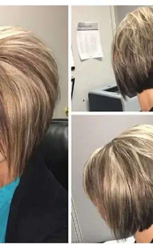 Bob-Garson oder abgestufter Bob Kaskade Kaskadenhaarschnitt mit abgestuftem Pony