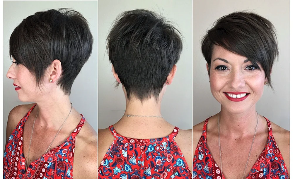 Bob-. Pixie mit asymmetrischem Haarschnitt