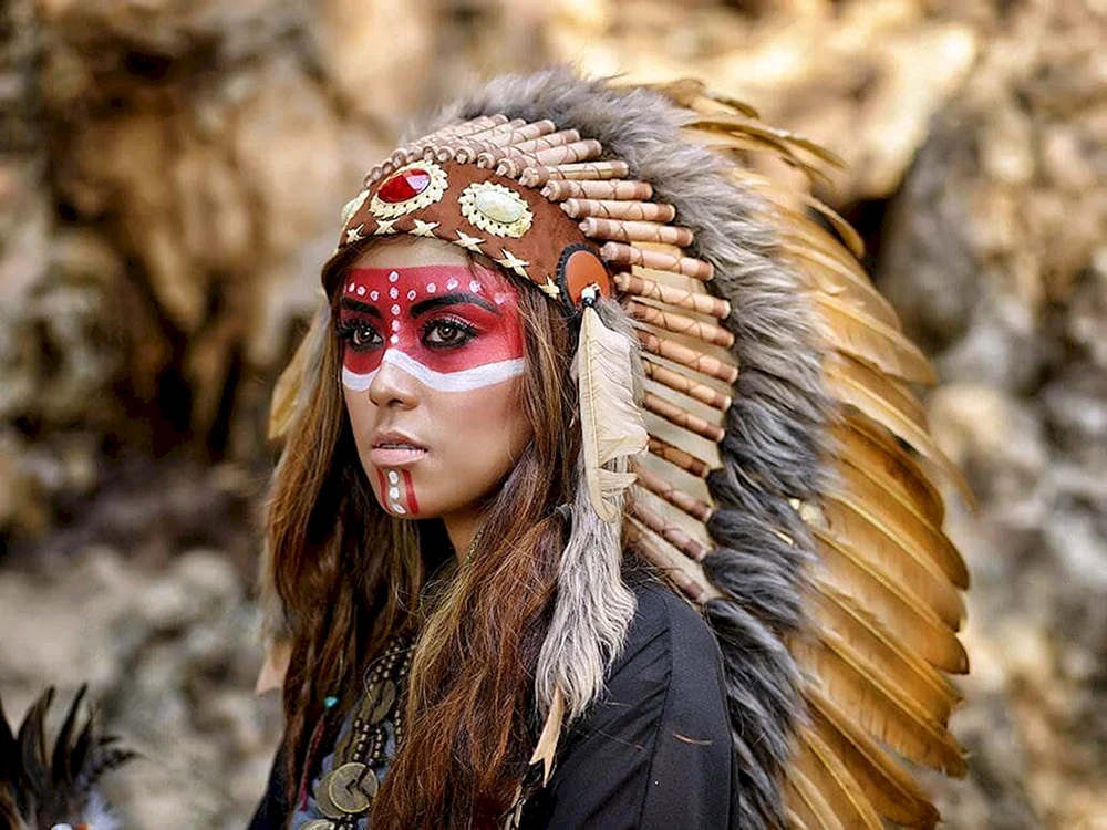 Apache Indianer Kriegsbemalung