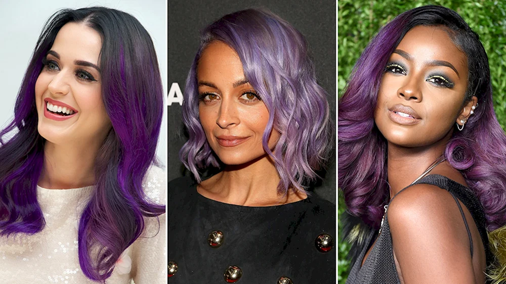 Braun Violett Haarfarbe