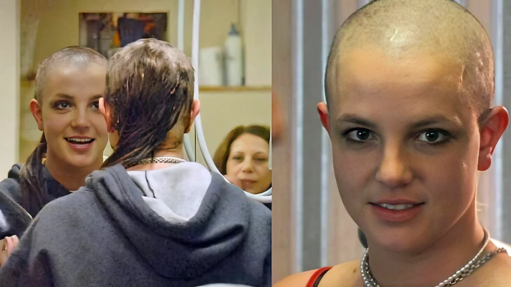 Britney rasiert mit Glatze