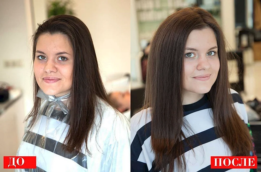 Keratin Haar Haare glätten mit Pony
