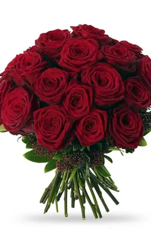 Blumenstrauß aus scharlachroten Rosen