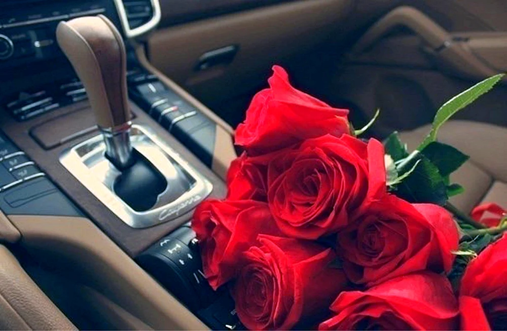 Blumen im Auto