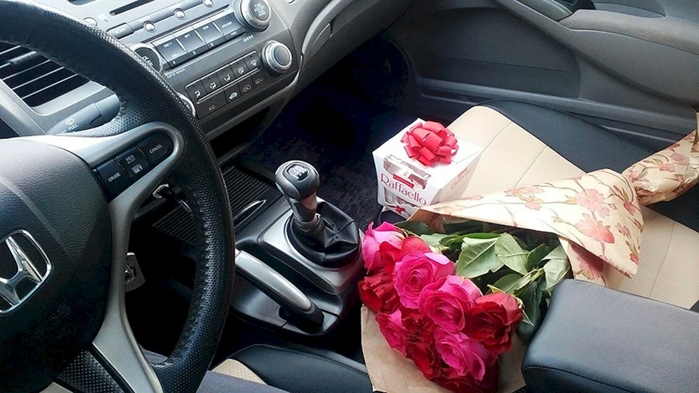 Rosen im Auto