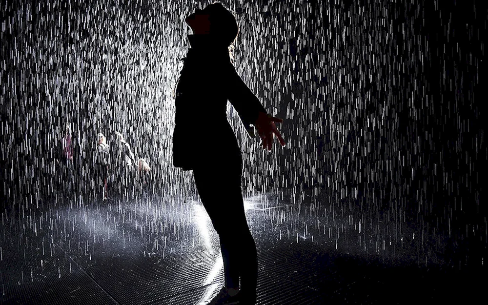 Mann im Regen