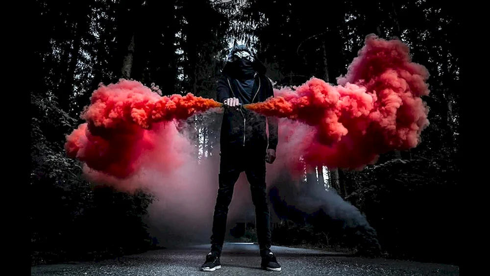 Farbiger Rauch für Fotoshooting