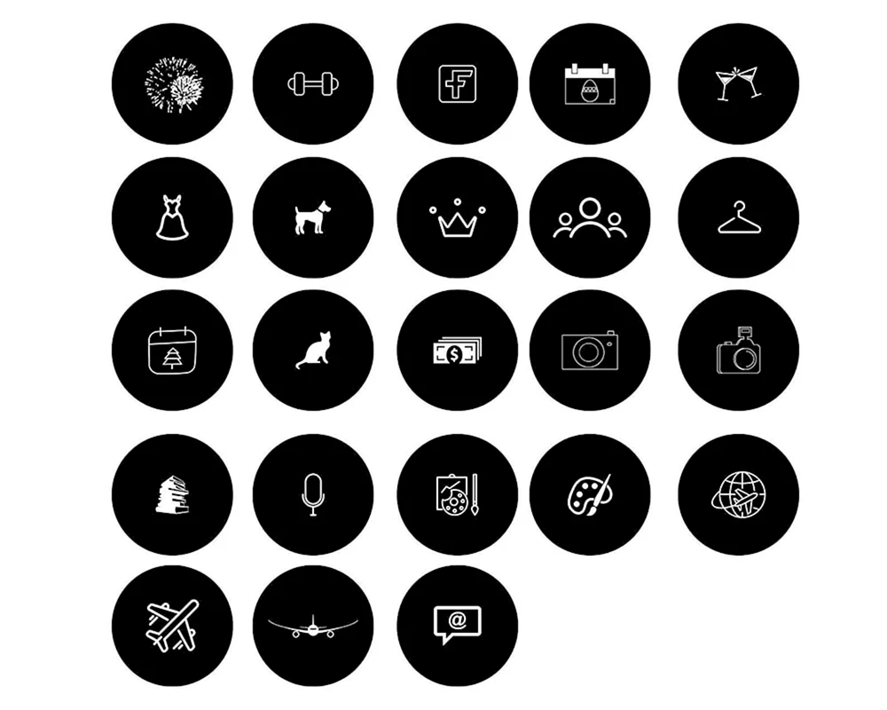 Schwarze Icons für aktuelles