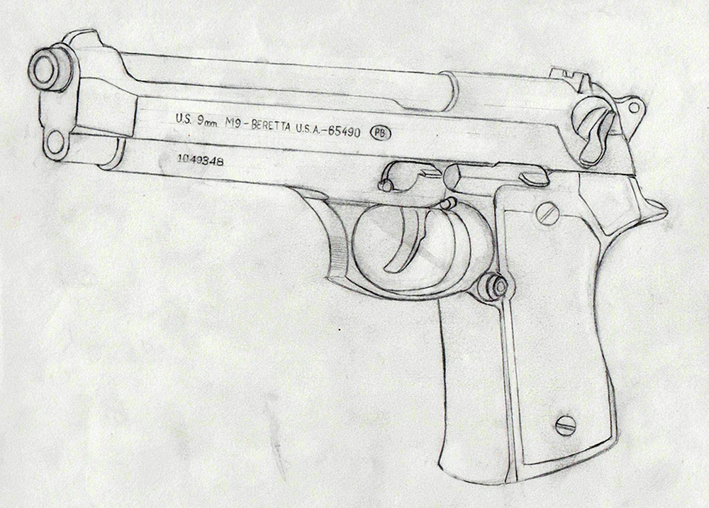 Zeichnung von Beretta m92