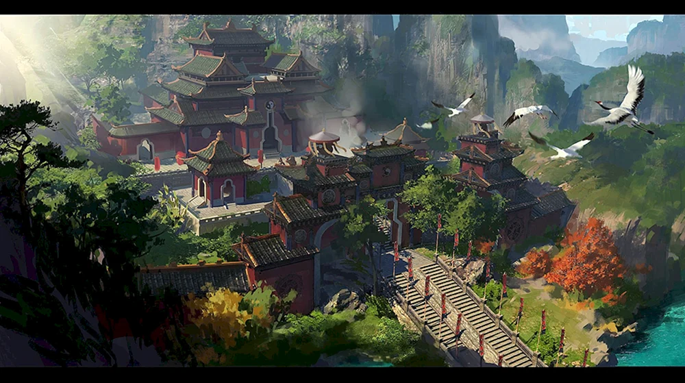 Goldener Palast China Konzept Kunst