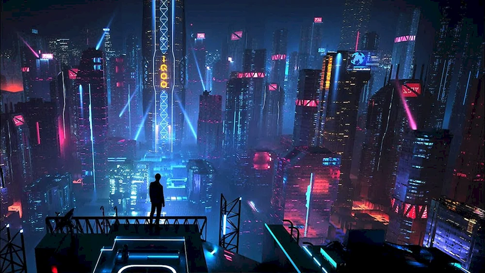 Cyberpunk 2077 neon city