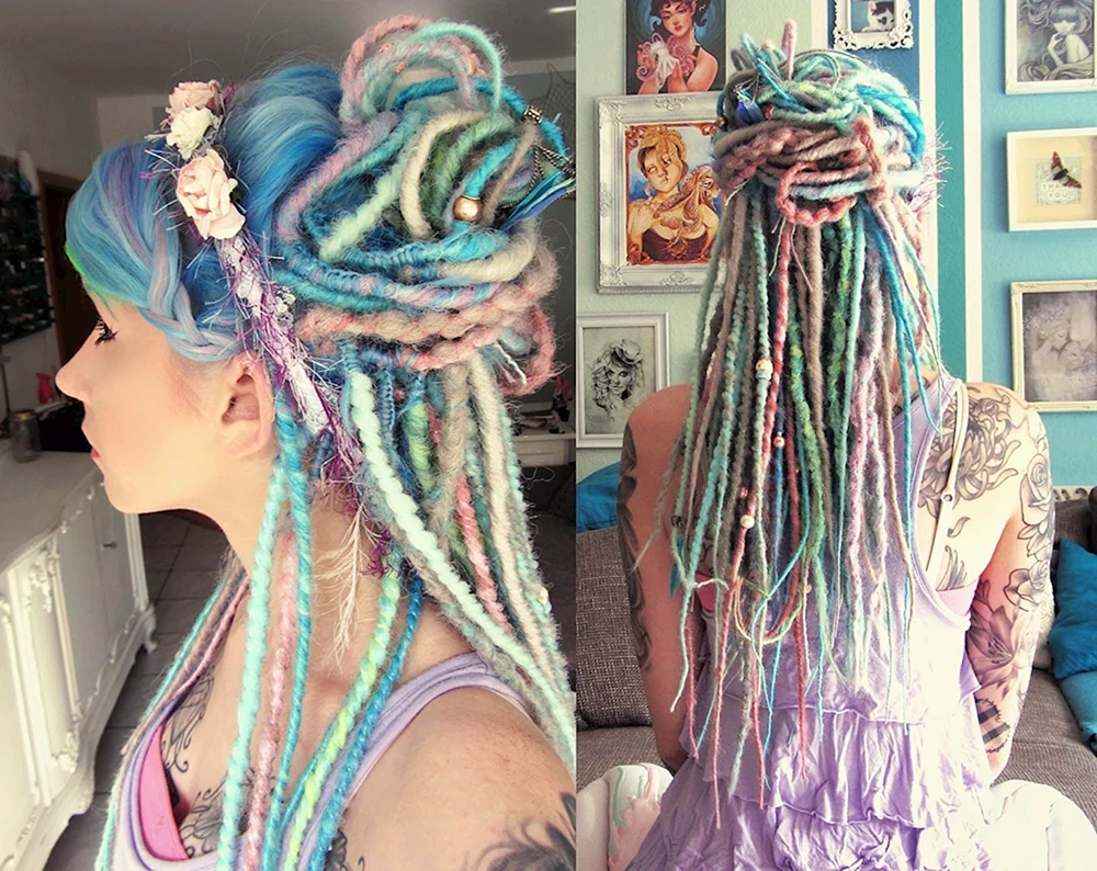 De Dreadlocks mit Kanekalon