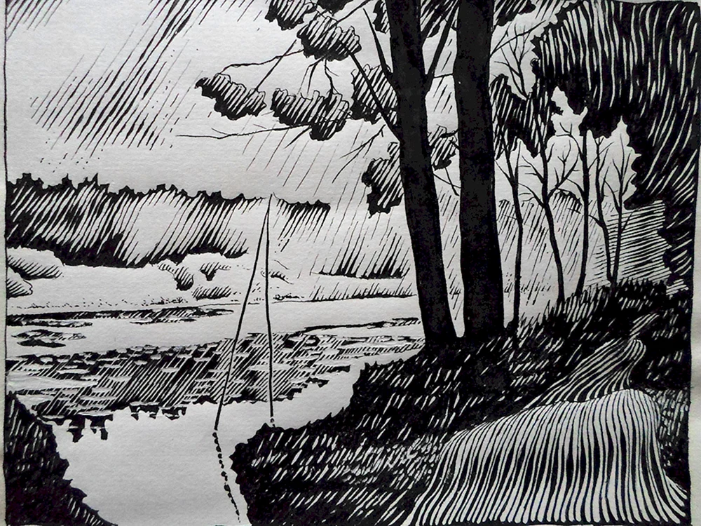 Dekorative Landschaft Grafiken