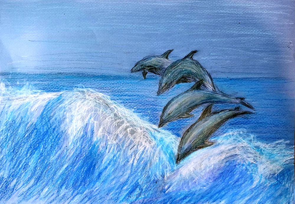 Delphin im Meer zeichnen