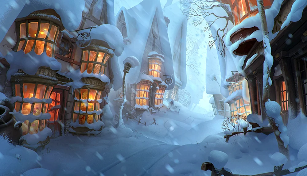 Hogsmeade DorfHarry Potter Winter