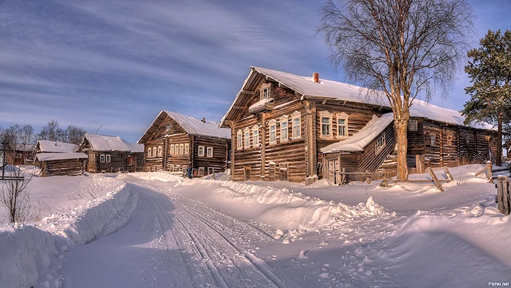 Kimscha Dorf der Region Archangelsk