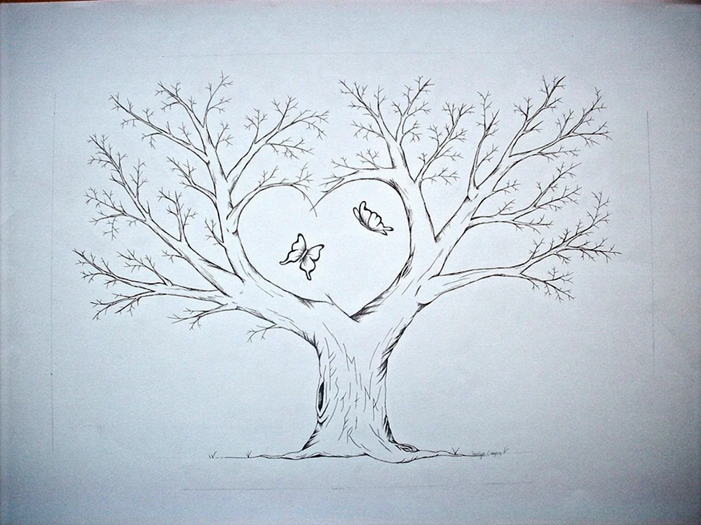 Baum mit Bleistift zeichnen