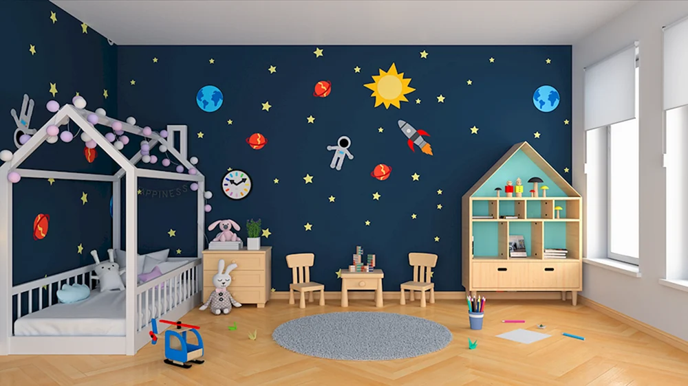 Mädchen Kinderzimmer Wand