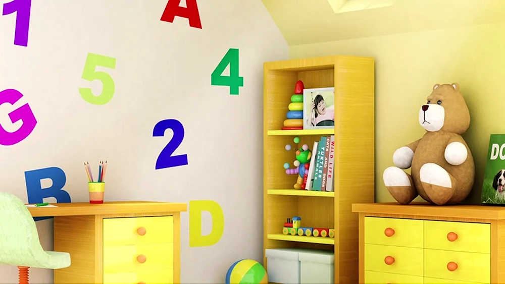 Leere Wand im Kinderzimmer