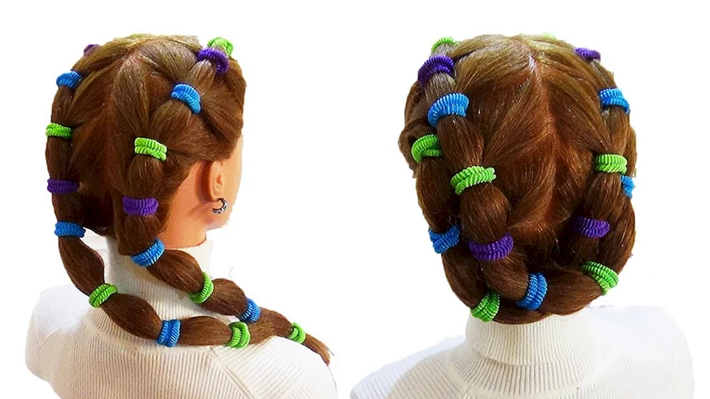 Mädchenfrisuren mit Gummibändern