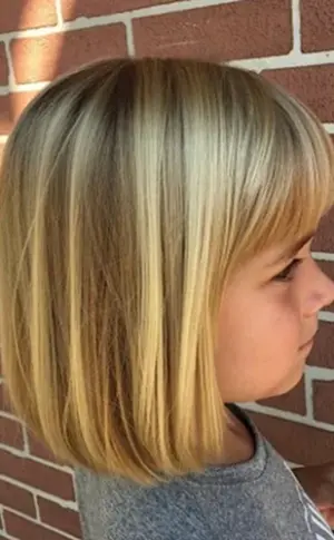 Kinderhaarschnitt kare bob mit Pony