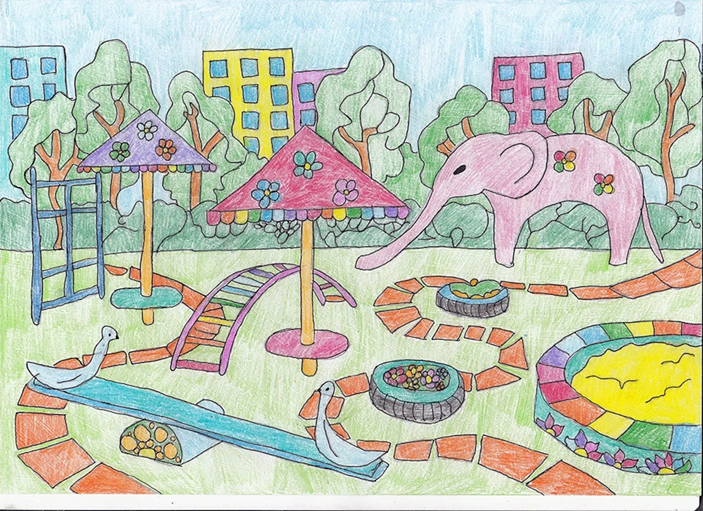 Kindergarten der zukünftigen Zeichnungen von Kindern
