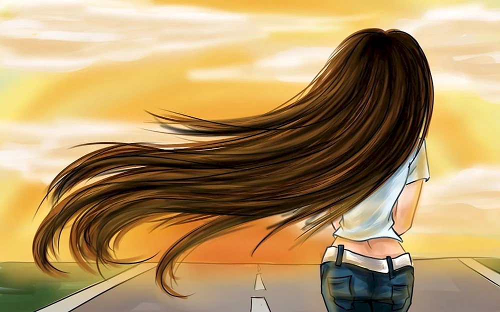 Mädchen mit langen Haaren