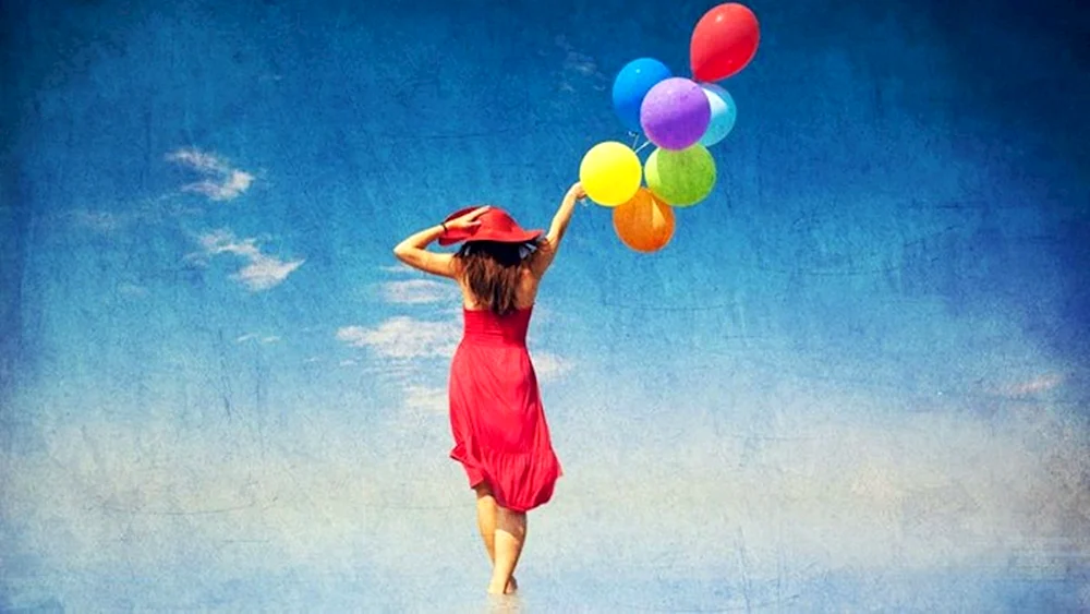 Mädchen mit Luftballons