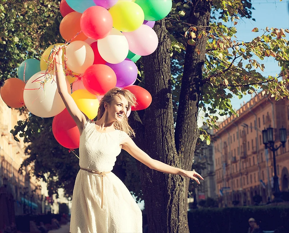 Mädchen mit Ballons