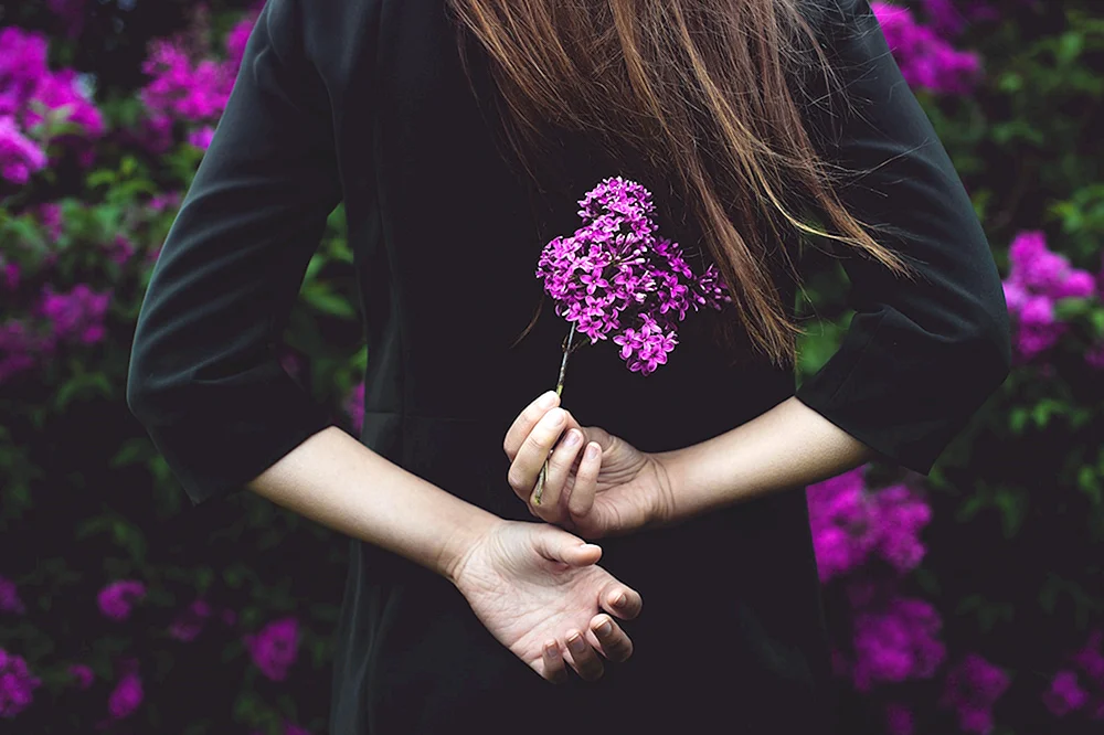 Zarte Blumen in der Hand