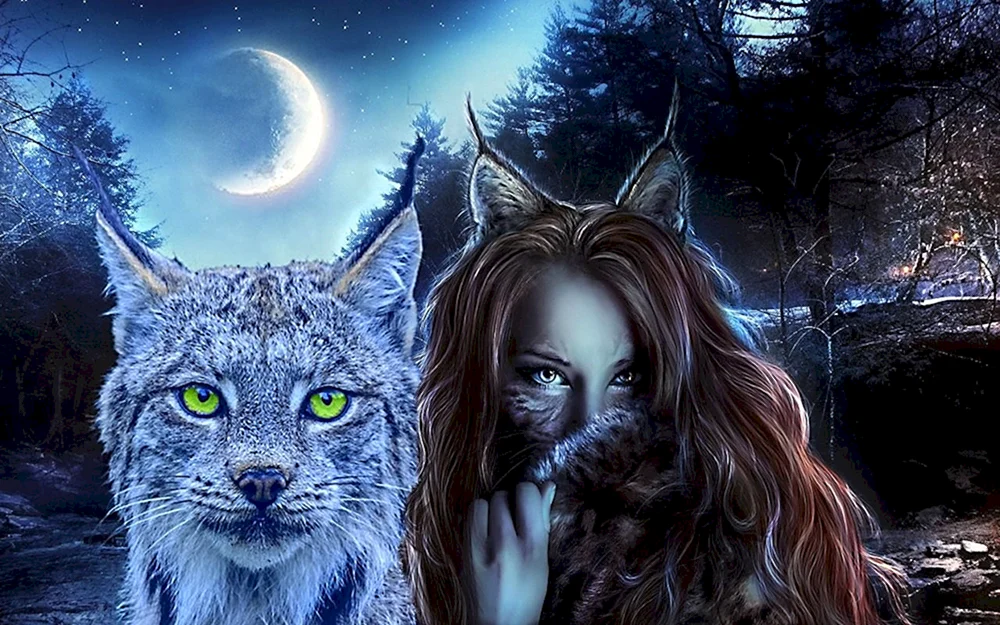 Mädchen mit Werwolf
