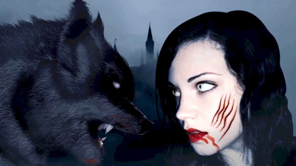 Mädchen mit Wolf