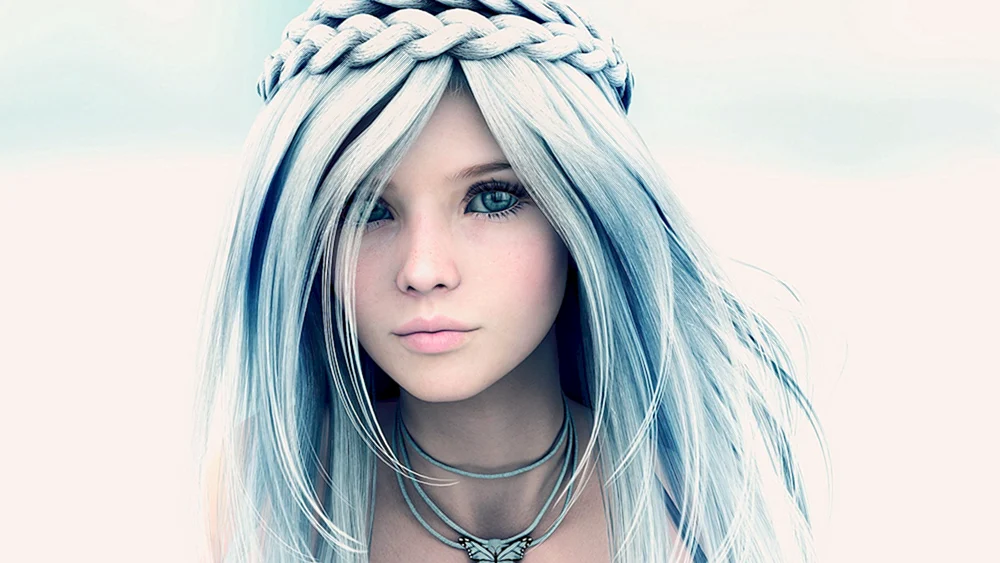 Mädchen mit weißen Haaren