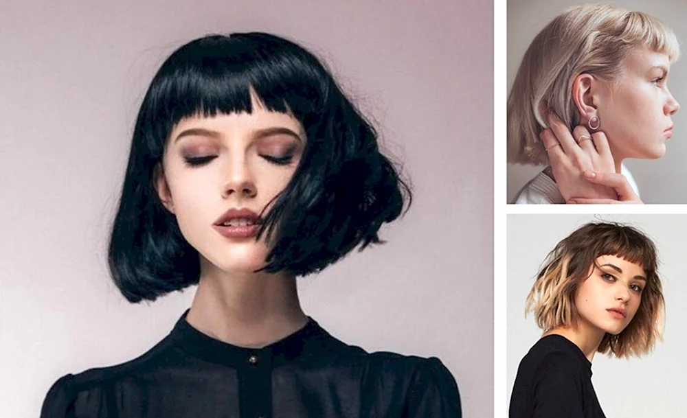 Brunette mit einem Bob