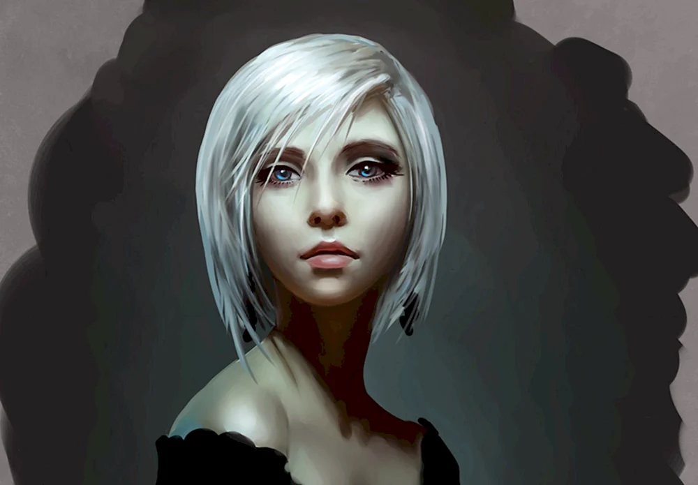 Girl with white hair