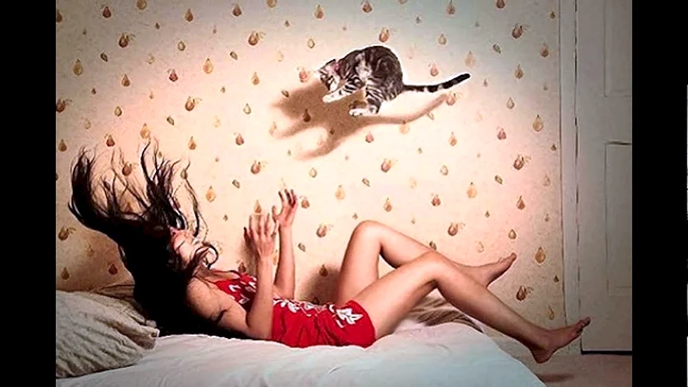 Schönes Mädchen mit Katze
