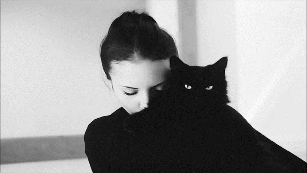 Mädchen mit Katze