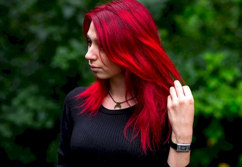Mädchen mit blauem Haar